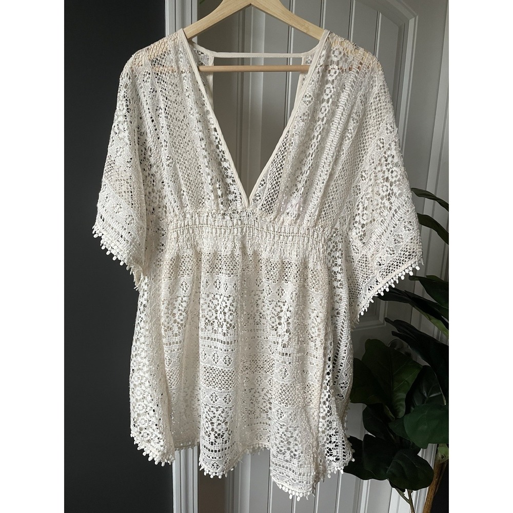 Xhilaration Ivory Lace Swim Suit Cover Up Beach Pool Boho Modest Summer | Small
